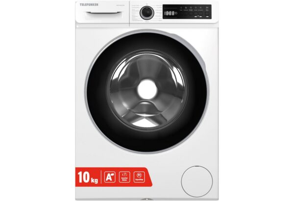 Telefunken Waschmaschine W1014AS1W, 10 kg, 1400 U/min, Frontlader, Inverter Motor, AquaStop, 10kg, Dampffunktion, EEK A, weiß