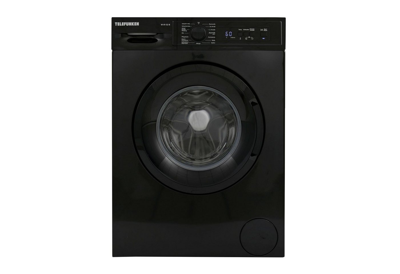 Telefunken Waschmaschine W-01-52-B, 5 kg, 1000 U/min, Mit Mengenautomatik und Überlaufschutz, 15 Programme