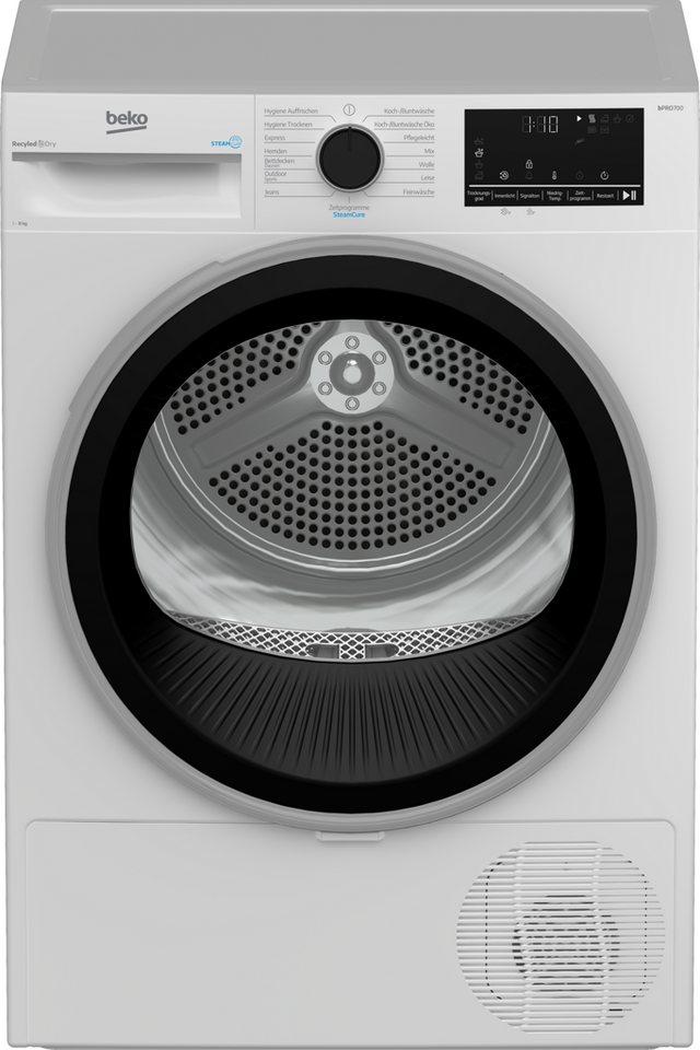 BEKO Wärmepumpentrockner B5T68219, 10 Jahre Motorengarantie, Schontrommel