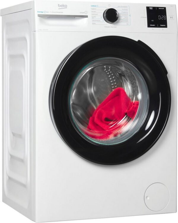 Beko Waschmaschine BM3WFU3841X, 8 kg, 1400 U/min, Waschen mit EnergySpin: Bis zu 35 % Energie sparen – nicht nur in Eco