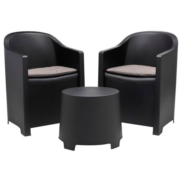 ProGarden Loungeset Luna anthrazit Kunststoff ProGarden Loungeset Luna anthrazit Kunststoff