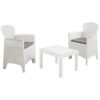 ProGarden Balkonset Akita weiß Kunststoff B/H/L: ca. 47x40x60 cm