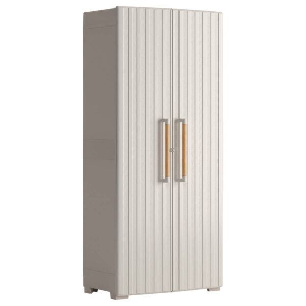 8013183144326 Keter Kunststoffschrank Groove Utility
beige Kunststoff B/H/T: ca. 80x180x45 cm