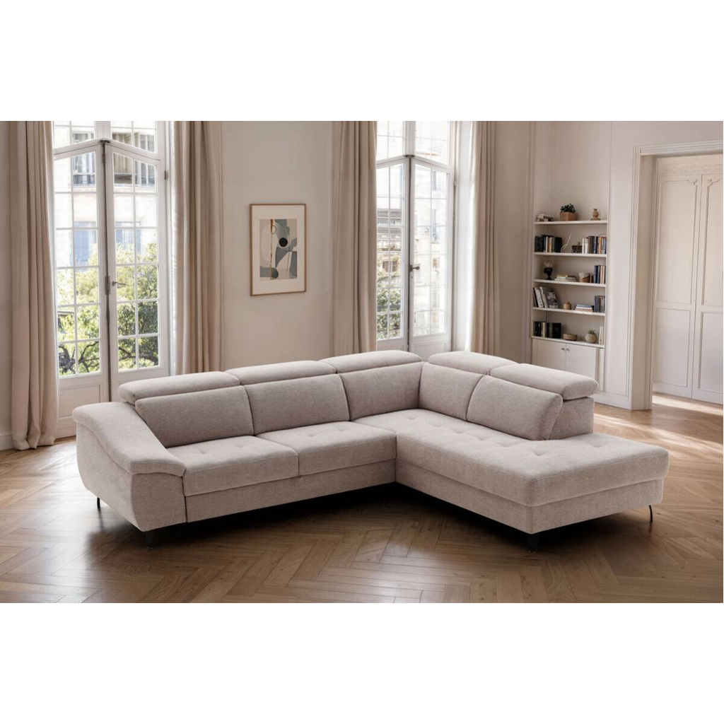 POCO Ecksofa mit Bettfunktion leinen Flachgewebe B/H/T: ca. 280x96x238 cm