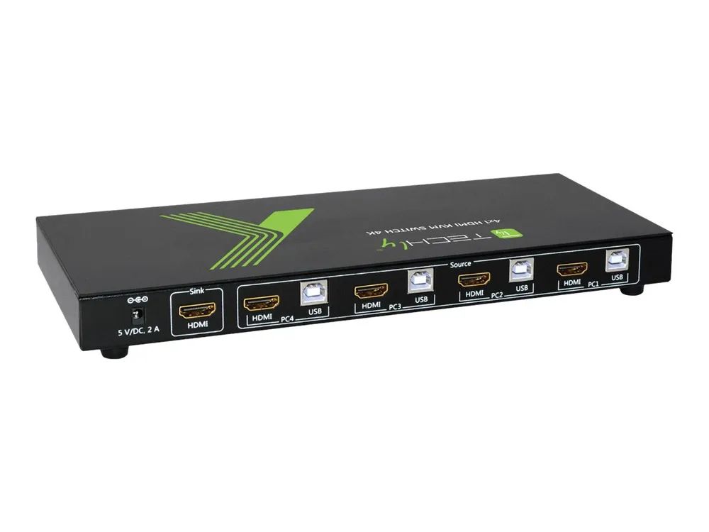 Techly 4×1 USB HDMI KVM Switch 4Kx2K – KVM – /Audio – /USB – Switch