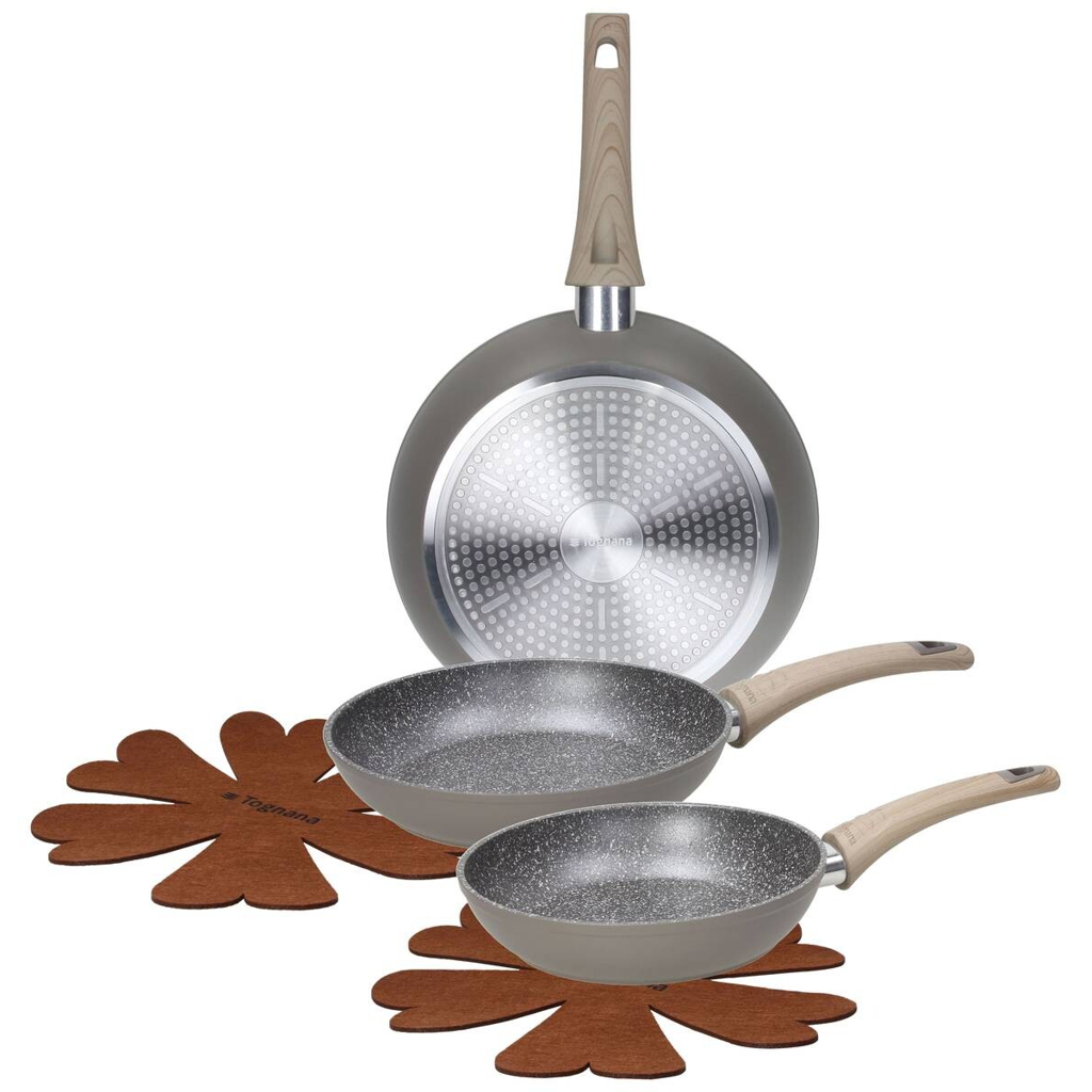 TOGNANA Pfannenset Eco Tortora silber Aluminium 3 tlg