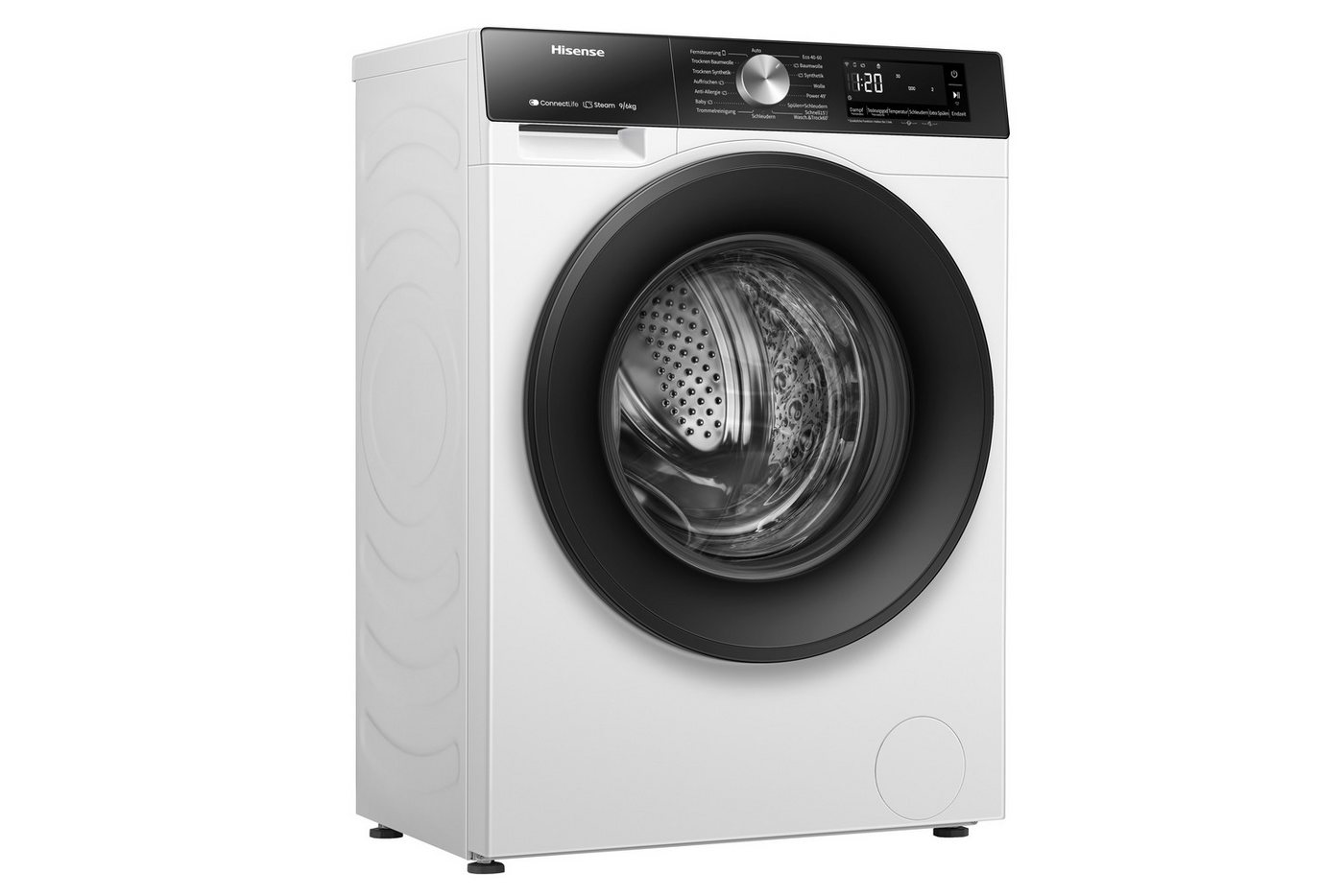 Hisense Waschtrockner 3s Serie WD3S9043BW3, 9 kg, 6 kg, 1400 U/min, Waschen & Trocknen in 60 min.