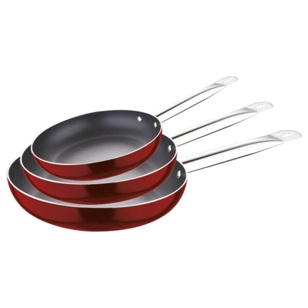 POCO Pfannenset 3 CLAVELES rot Edelstahl 3 tlg