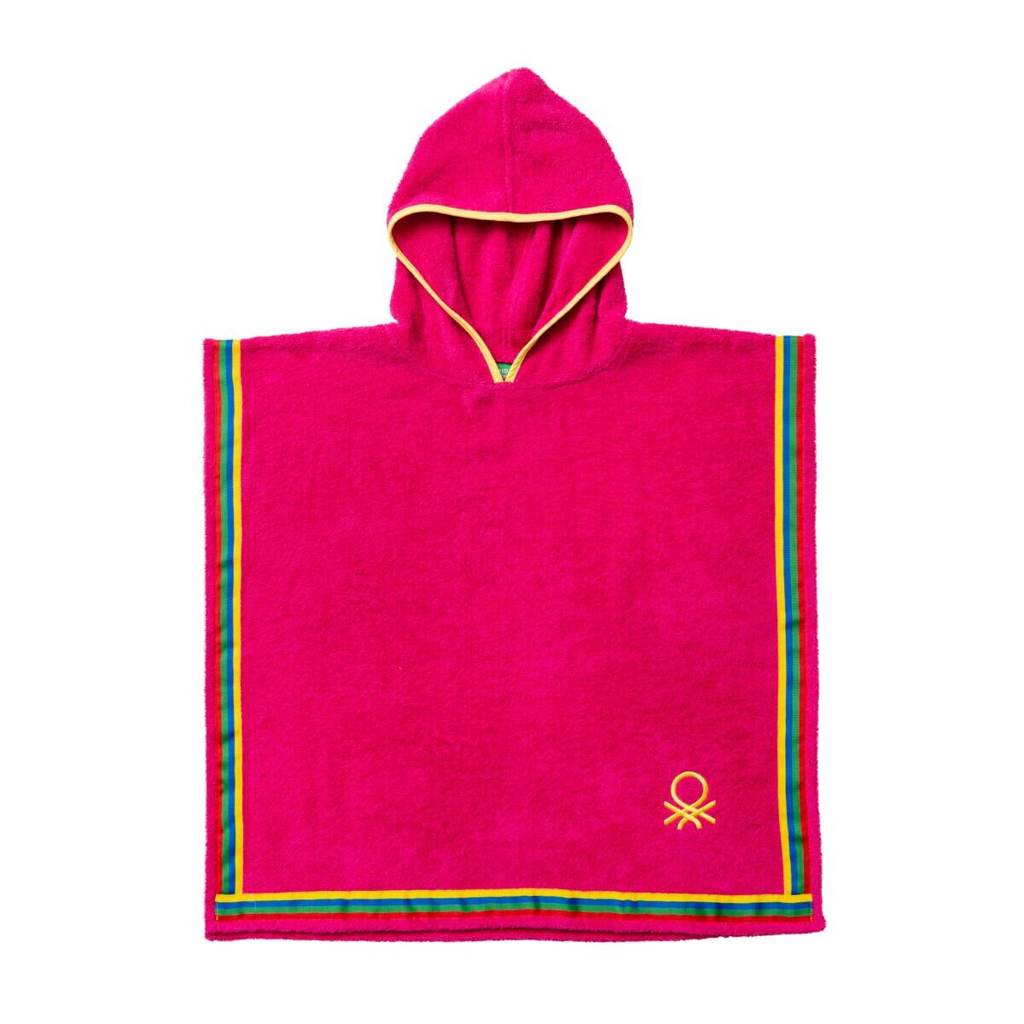 BENETTON Kinder-Badeponcho pink Baumwolle B/L: ca. 65x65 cm