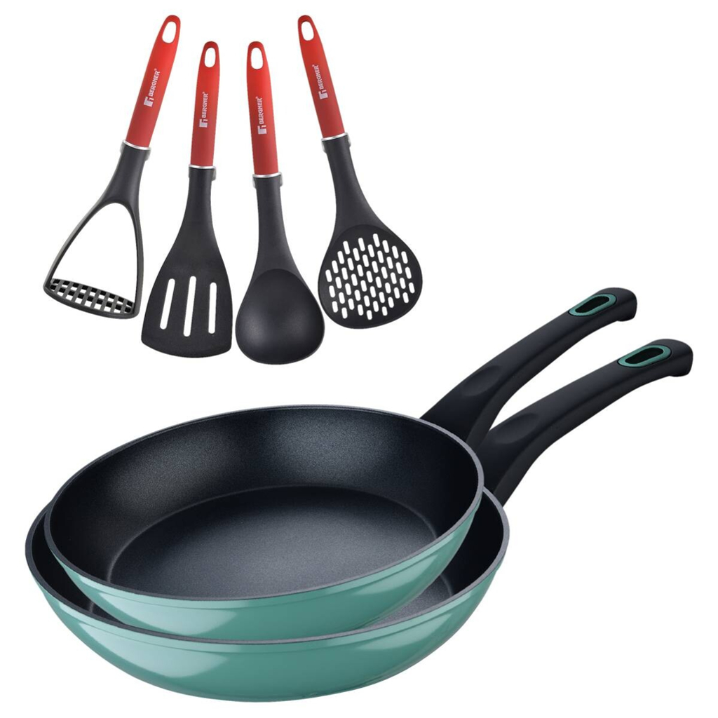 BERGNER Pfannenset Classique grün Aluminium 6 tlg