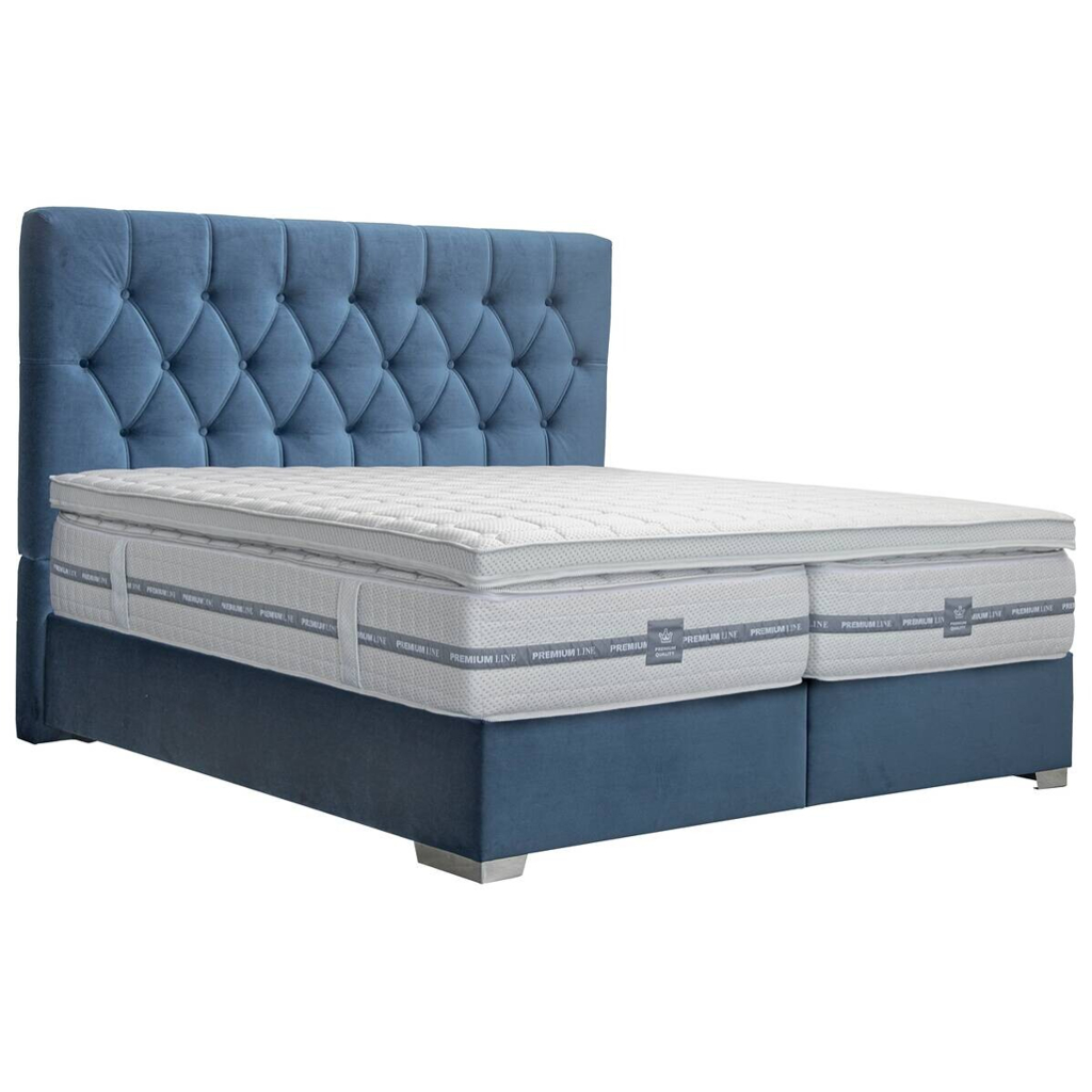 POCO Boxspringbett Lydia blau Liegefläche B/L: ca. 200x200 cm