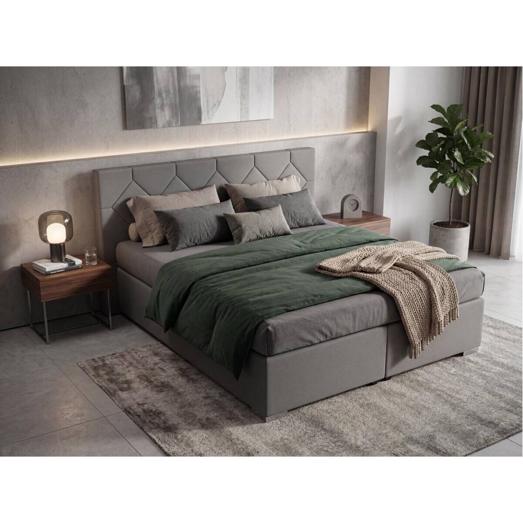 POCO Boxspringbett Wien grau Liegefläche B/L: ca. 180x200 cm