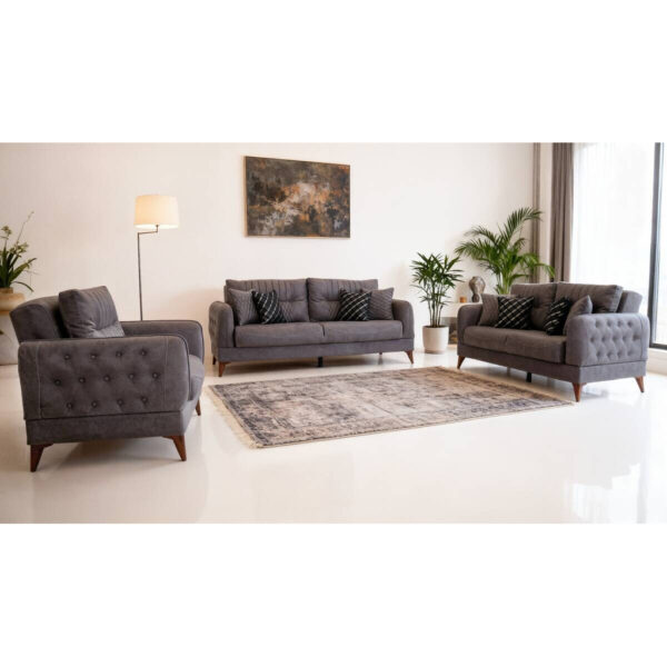 POCO Sofa 3-2-1 Mislina blaugrau Microfaser