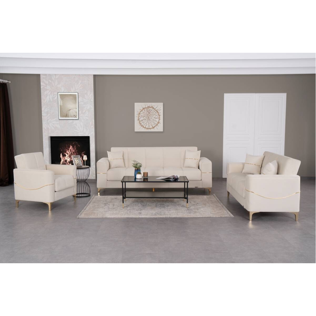 POCO Sofa 3-2-1 Salda beige Microfaser