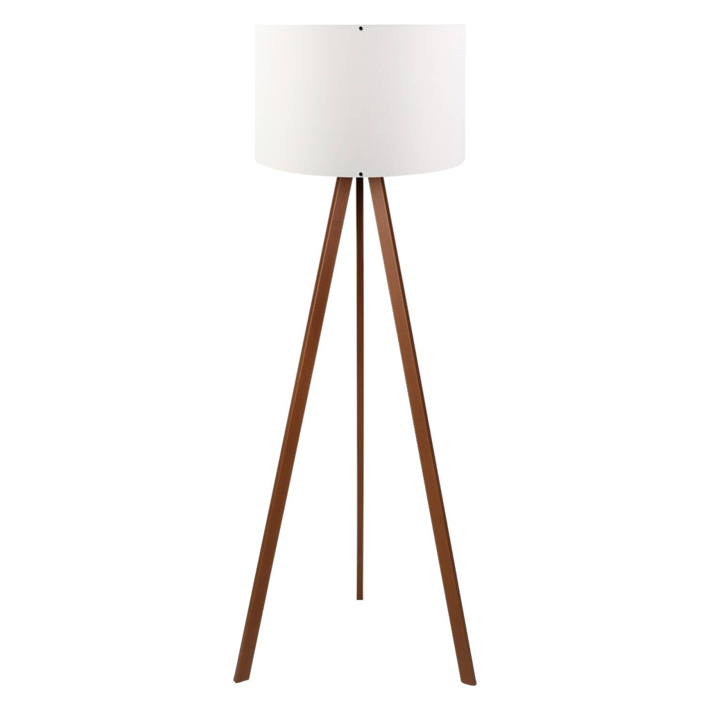 Opviq Stehlampe AYD-1528
weiß braun PVC B/H/T/L/D: ca. 38x140x38x38x38 cm E27 1 Brennstellen