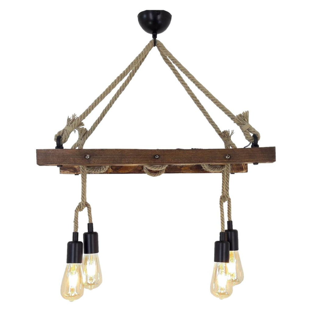 Opviq Pendelleuchte Merdiven
nussbaum B/H/T/L: ca. 80x60x34x80 cm E27 4 Brennstellen
