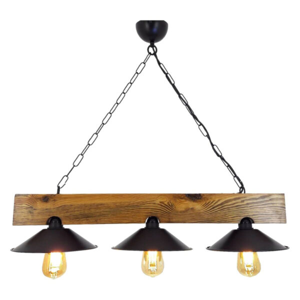 Opviq Pendelleuchte Üc Sapka Avize
schwarz nussbaum B/H/T/L: ca. 80x65x22x80 cm E27 3 Brennstellen