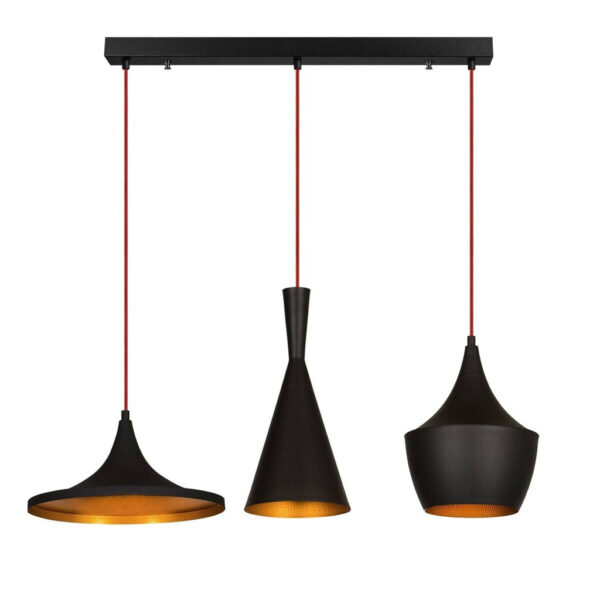 8681875500479 Opviq Pendelleuchte Elmas
gold schwarz Metall B/H/T/L/D: ca. 80x130x80x80x80 cm E27 3 Brennstellen