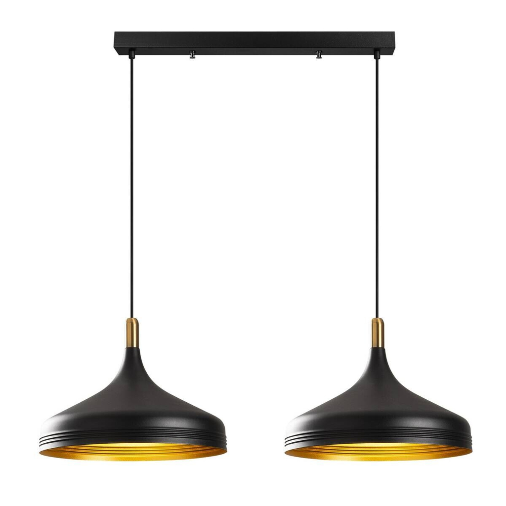 Opviq Pendelleuchte Saglam-3777
gold schwarz B/H/T/L: ca. 68x132x36x68 cm E27 2 Brennstellen
