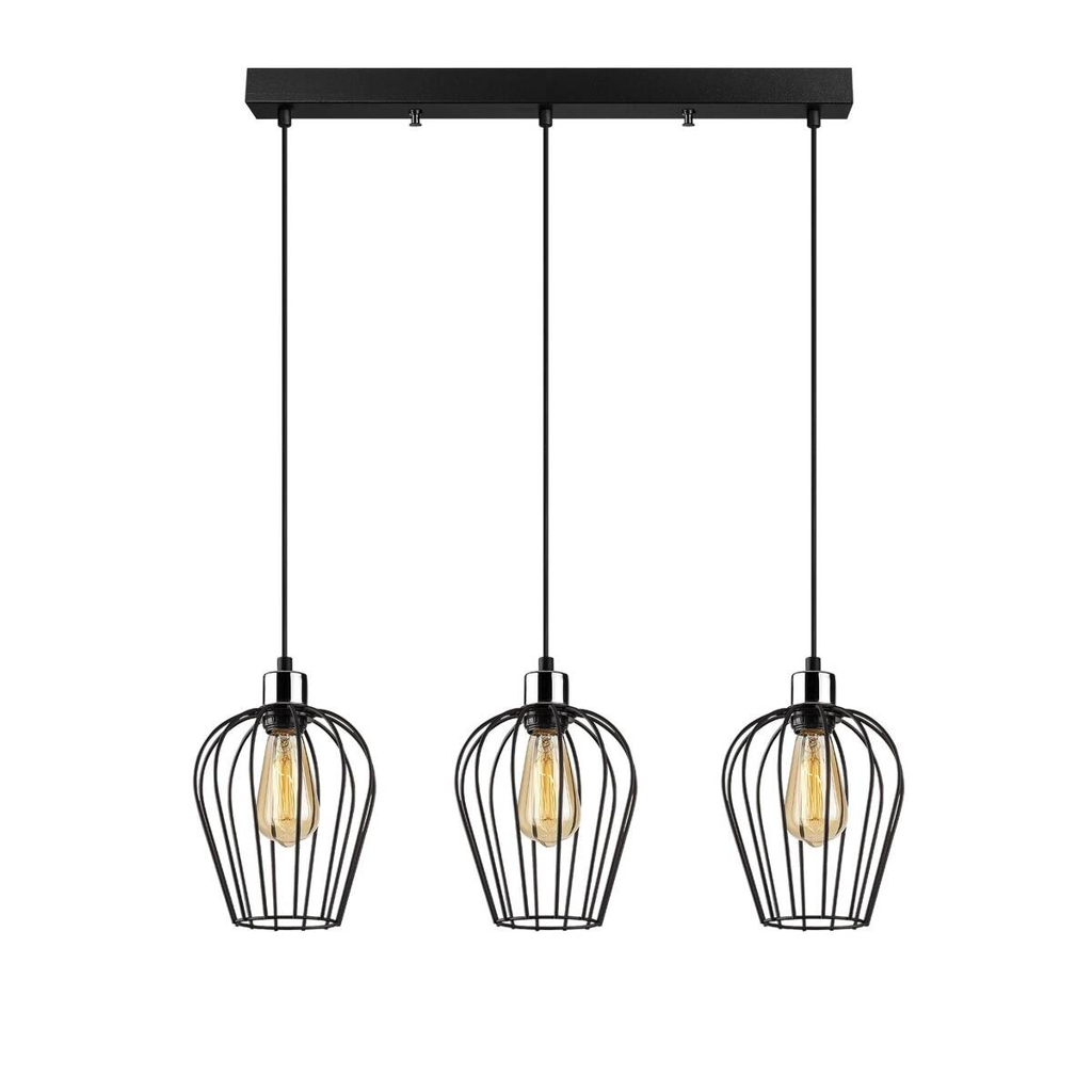 Opviq Pendelleuchte Tel
schwarz Eisen B/H/T/L/D: ca. 20x115x20x70x22 cm E27 3 Brennstellen