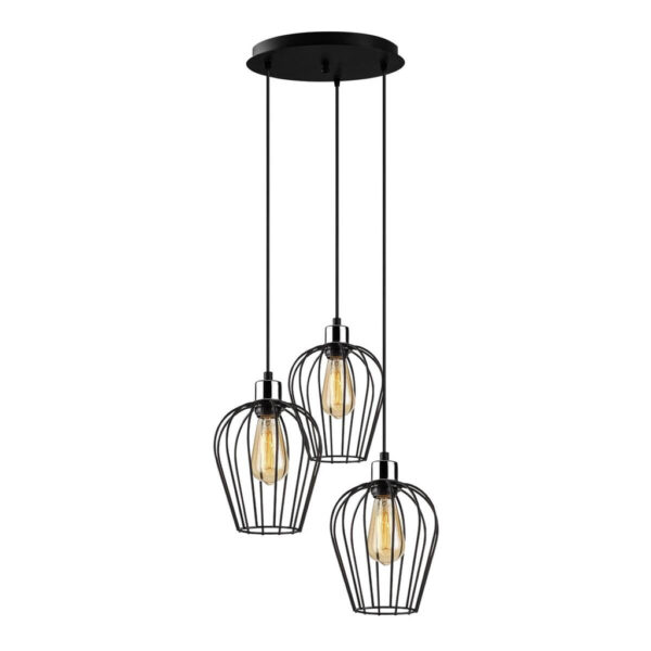 8681875502251 Opviq Pendelleuchte Tel-6706
schwarz B/H/T/L/D: ca. 41x115x41x41x41 cm E27 3 Brennstellen