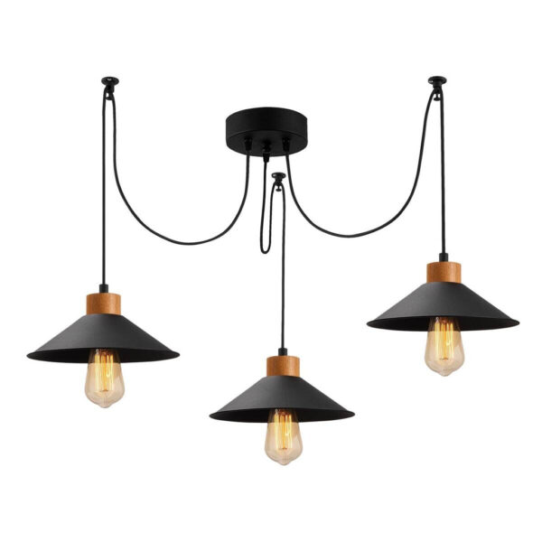 Opviq Pendelleuchte Manavgat
schwarz Holz B/H/T/L/D: ca. 114x100x114x114x114 cm E27 3 Brennstellen
