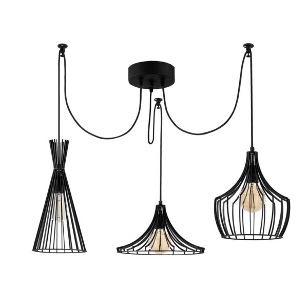 Opviq Pendelleuchte Mezopotamya B/H/T/L/D: ca. 114x130x114x114x114 cm E27 3 Brennstellen – verschiedene Farben