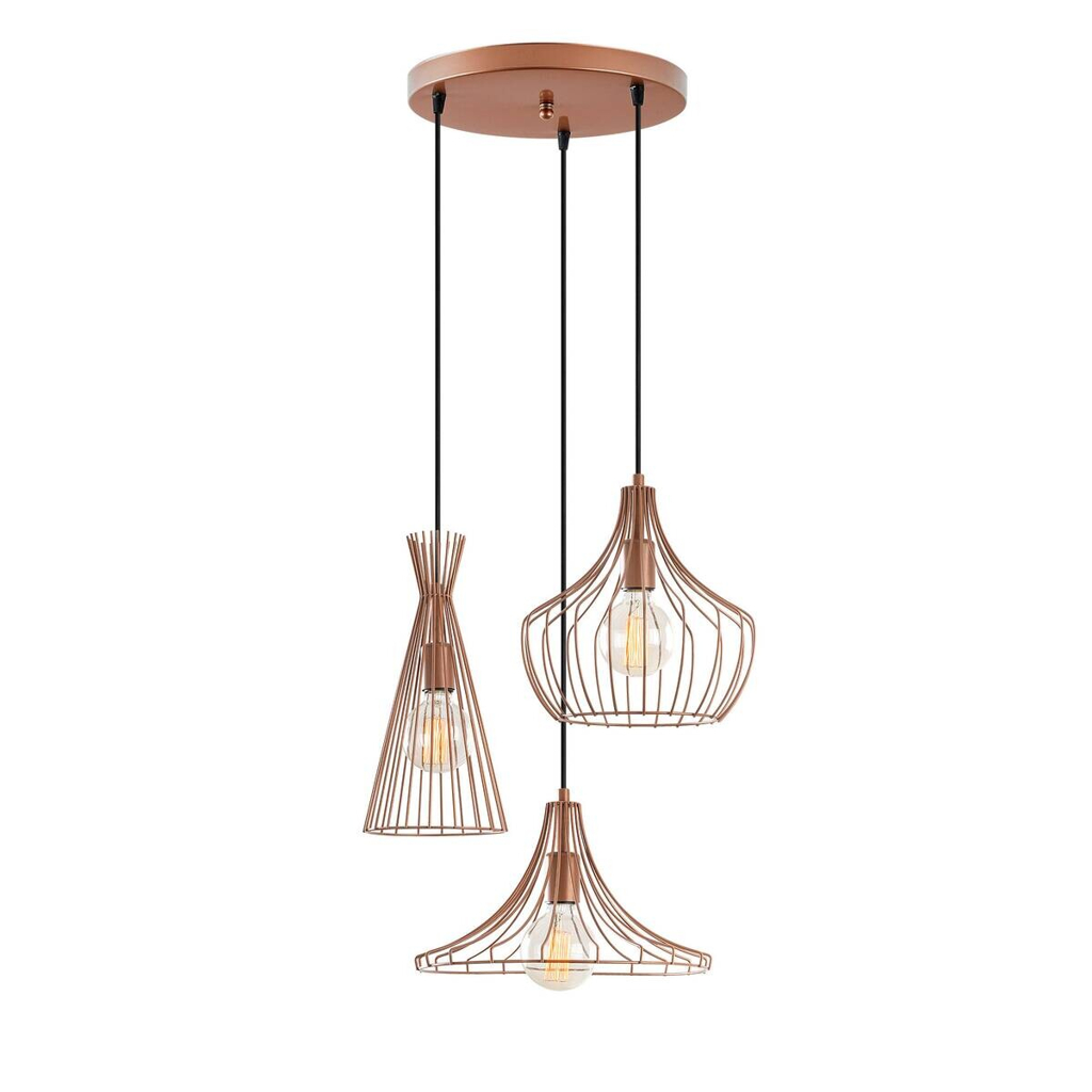 Opviq Pendelleuchte Mezopotamya
Kupfer Metall B/H/T/L/D: ca. 55x113x55x55x55 cm E27 3 Brennstellen