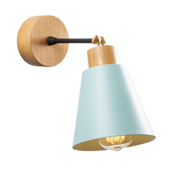8681875577204 Opviq Wandleuchte
türkis Metall Holz B/H/L: ca. 14x25x14 cm E27 1 Brennstellen