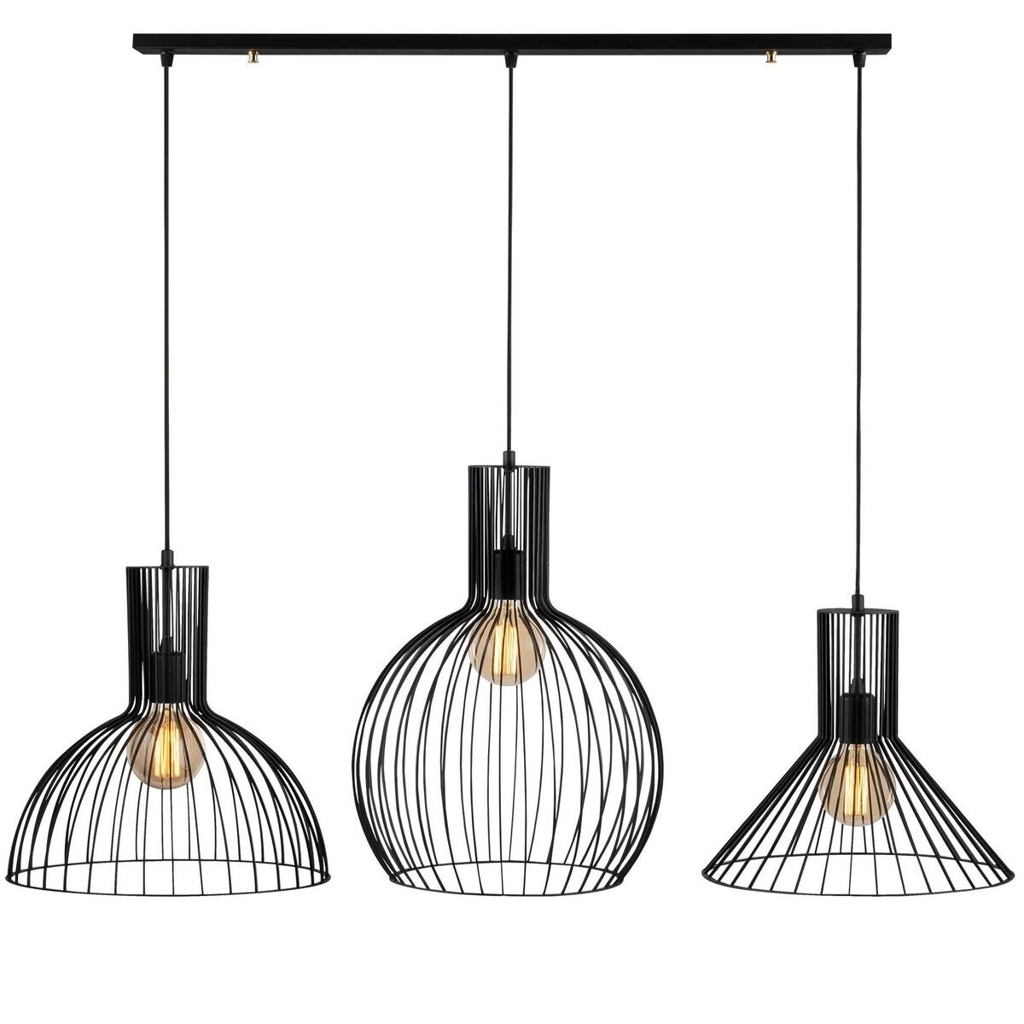 Opviq Pendelleuchte MR-768
schwarz B/H/T/L: ca. 145x158x38x145 cm E27 3 Brennstellen