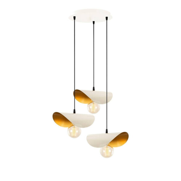 Opviq Pendelleuchte Sivani
gold weiß Metall B/H/T/L/D: ca. 45x106x45x45x45 cm E27 3 Brennstellen