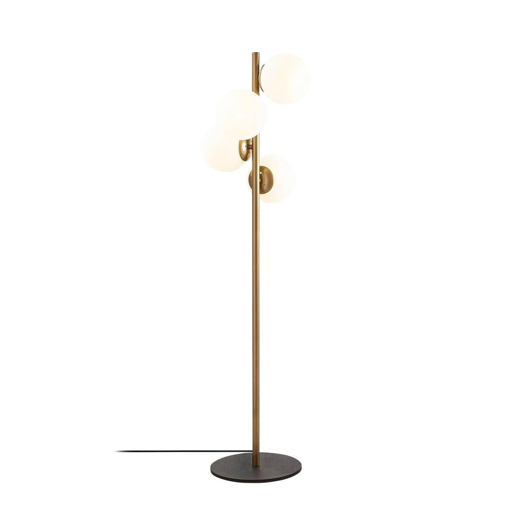 Opviq Stehlampe
gold Metall Glas B/H/T/L/D: ca. 32x130x32x32x32 cm E27 4 Brennstellen