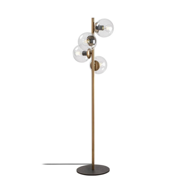 Opviq Stehlampe
gold Glas Metall B/H/T/L/D: ca. 32x130x32x32x32 cm E27 4 Brennstellen