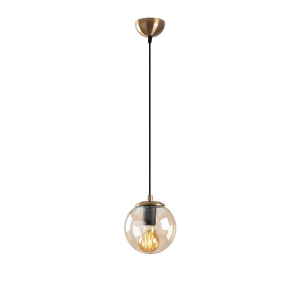 Opviq Pendelleuchte Efe
gelb bronze Glas Metall B/H/T/L/D: ca. 15x110x15x15x15 cm E27 1 Brennstellen