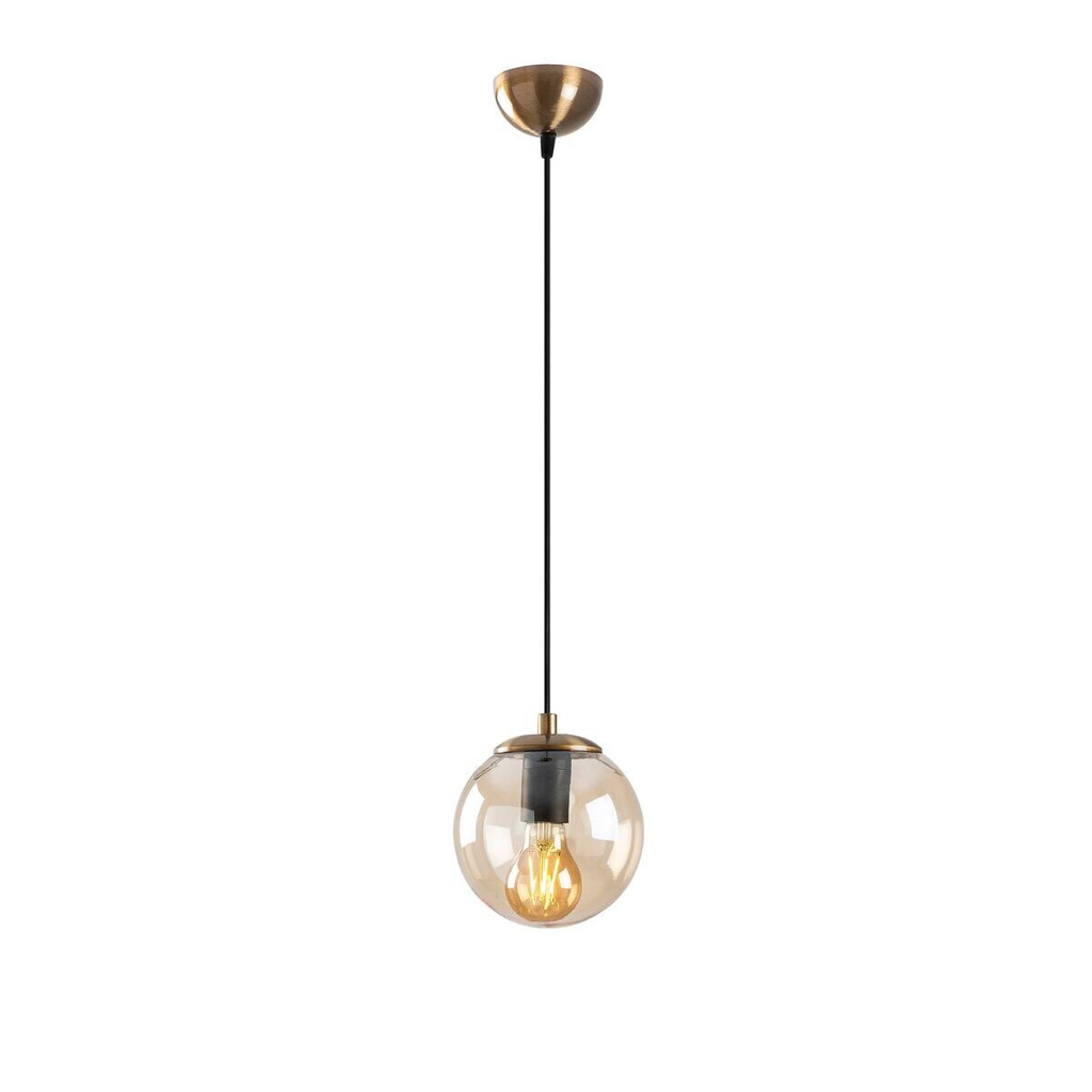 Opviq Pendelleuchte Efe
gelb bronze Glas Metall B/H/T/L/D: ca. 15x110x15x15x15 cm E27 1 Brennstellen