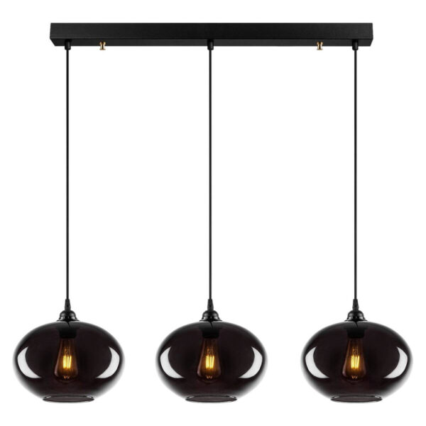 8681875991802 Pendelleuchte
grau Rauch Metall Glas B/H/T/L: ca. 97x120x97x97 cm E27 1 Brennstellen
