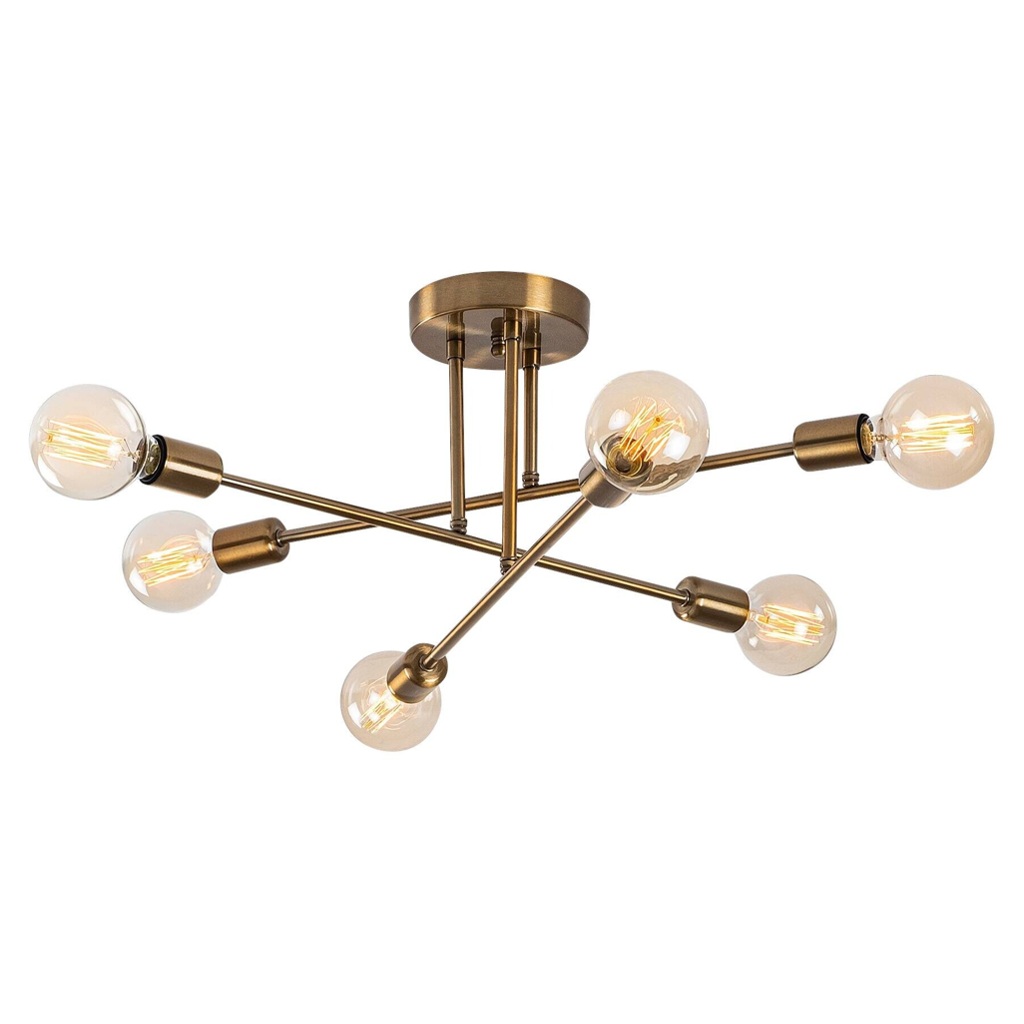 Opviq Deckenleuchte Flower bronze Metall B/H/T/L/D: ca. 64x30x64x64x64 cm E27 6 Brennstellen