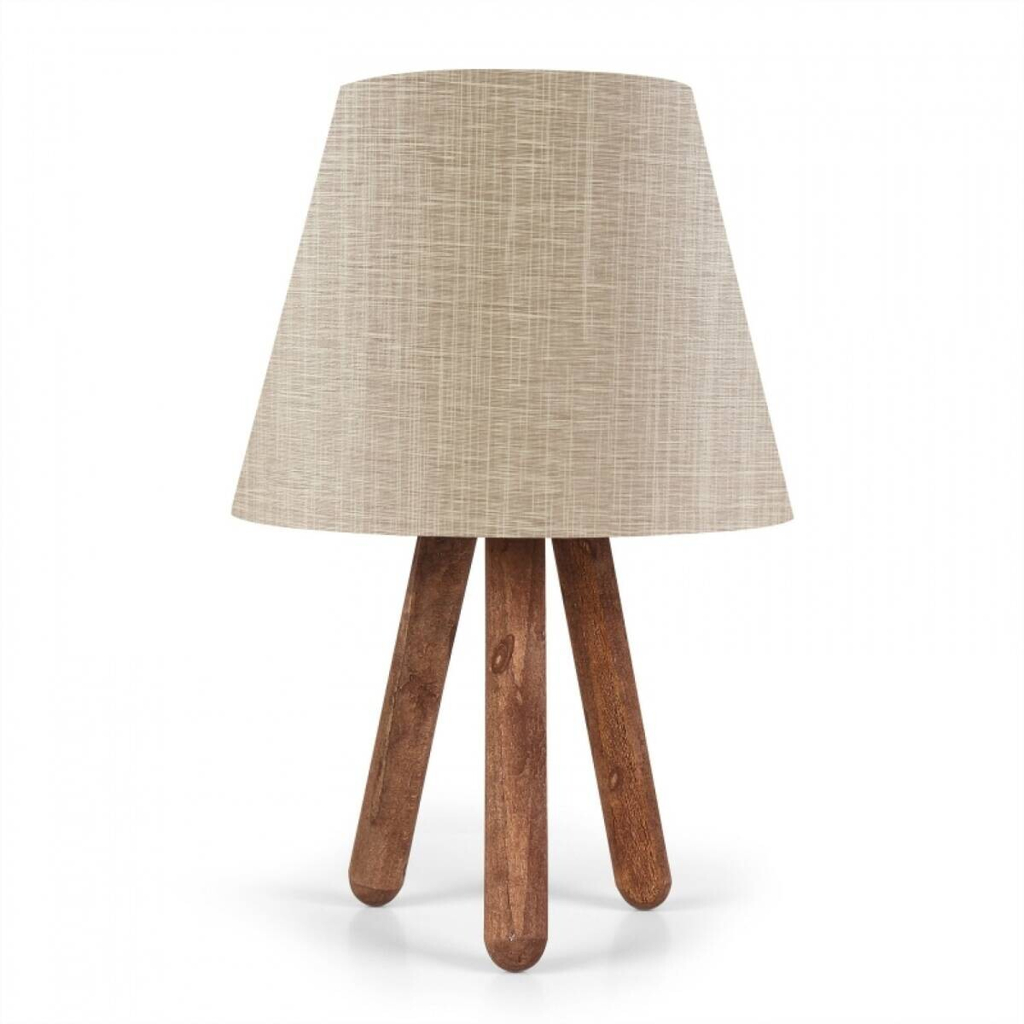 Opviq Tischleuchte
creme nussbaum Buche PVC B/H/L: ca. 22x33x22 cm E27 1 Brennstellen