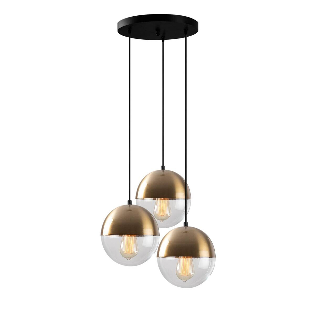 Opviq Pendelleuchte Bastos-6156
Metall Glas B/H/T/L/D: ca. 44x111x44x44x44 cm E27 3 Brennstellen