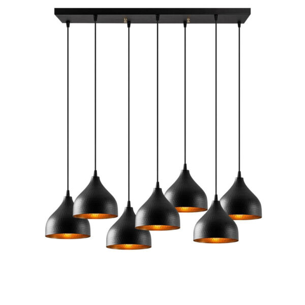 8682870090453 Opviq Pendelleuchte Tattoo-6221
schwarz B/H/T/L: ca. 88x114x40x88 cm E27 7 Brennstellen