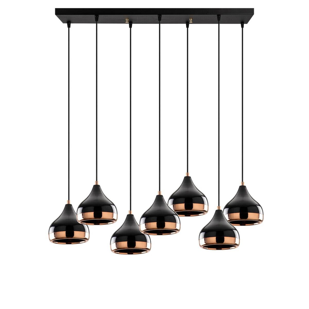 Opviq Pendelleuchte Yildo-6894
schwarz B/H/T/L: ca. 88x112x36x88 cm E27 7 Brennstellen