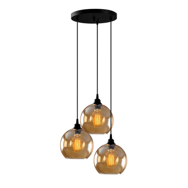 Opviq Pendelleuchte
gold schwarz Glas B/H/T/L/D: ca. 44x116x44x44x44 cm E27 3 Brennstellen