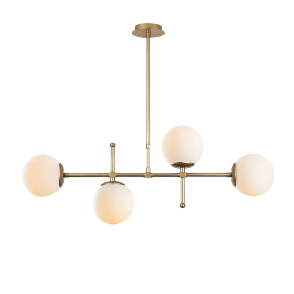 Opviq Pendelleuchte Mudon
gold Glas B/H/T/L: ca. 108x82x15x108 cm E27 4 Brennstellen