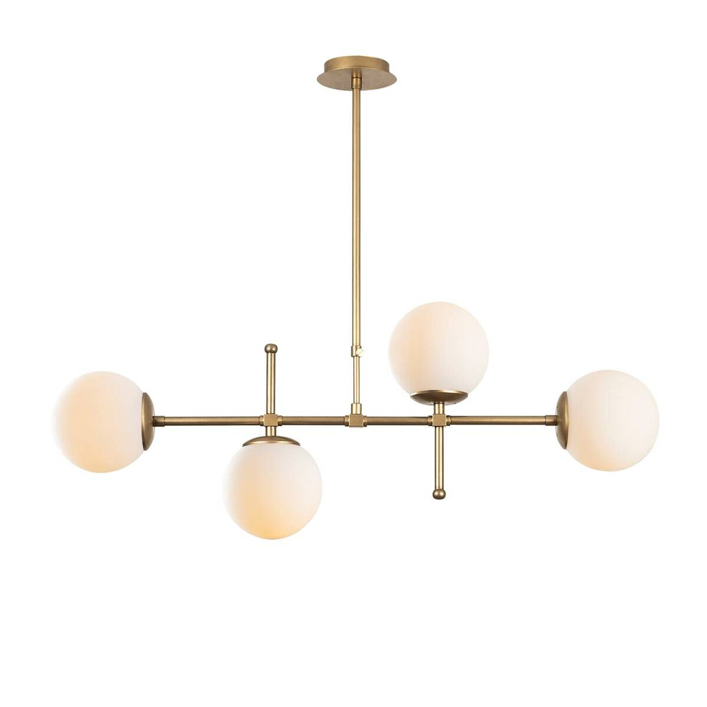 Opviq Pendelleuchte Mudon
gold Glas B/H/T/L: ca. 108x82x15x108 cm E27 4 Brennstellen