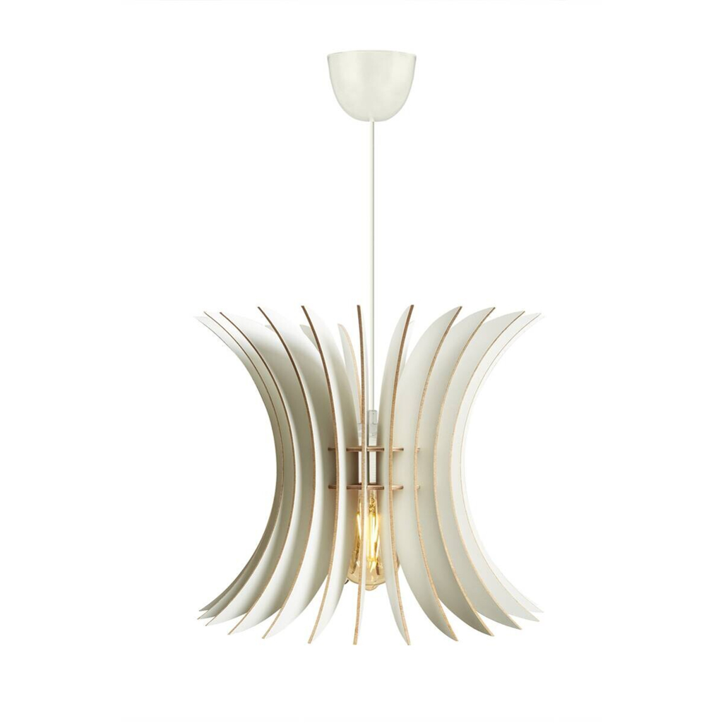 Opviq Pendelleuchte
weiß MDF B/H/T/L/D: ca. 35x65x35x35x35 cm E27 1 Brennstellen