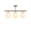 Opviq Deckenleuchte Atmaca bronze Glas Metall B/H/T/L/D: ca. 15x37x15x60x15 cm E14 3 Brennstellen