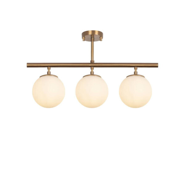 Opviq Deckenleuchte Atmaca bronze Glas Metall B/H/T/L/D: ca. 15x37x15x60x15 cm E14 3 Brennstellen Opviq Deckenleuchte Atmaca bronze Glas Metall B/H/T/L/D: ca. 15x37x15x60x15 cm E14 3 Brennstellen