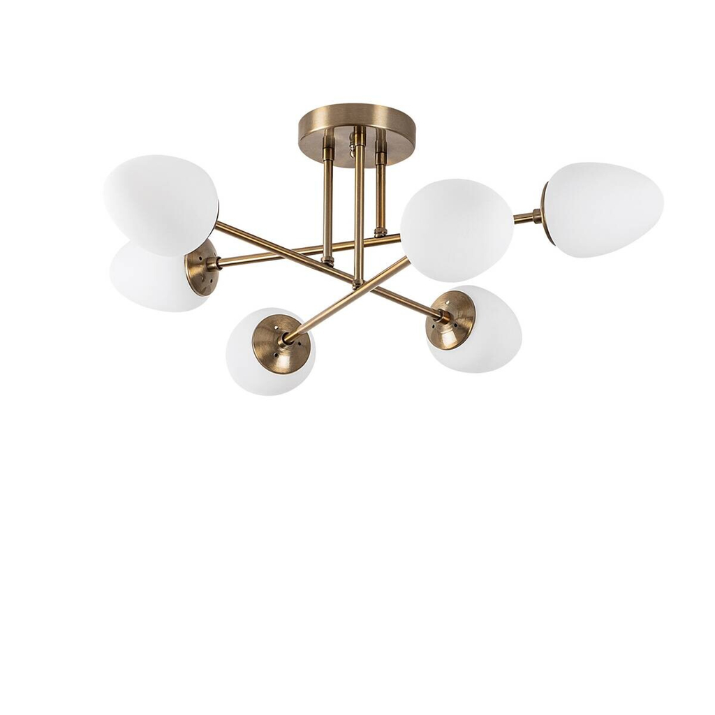 Opviq Pendelleuchte Camflo-10390
Glas Metall B/H/T/L/D: ca. 81x32x81x81x81 cm E14 6 Brennstellen
