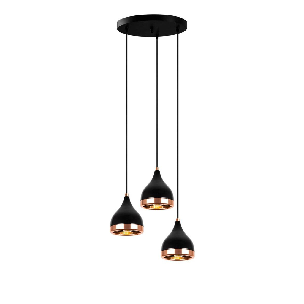 Opviq Pendelleuchte Yildo-7036
Kupfer schwarz Metall B/H/T/L/D: ca. 38x111x38x38x38 cm E27 3 Brennstellen