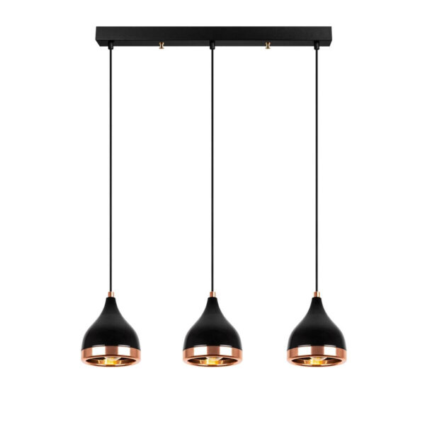 Opviq Pendelleuchte Yildo
Kupfer schwarz Metall B/H/T/L/D: ca. 14x111x14x65x14 cm E27 3 Brennstellen